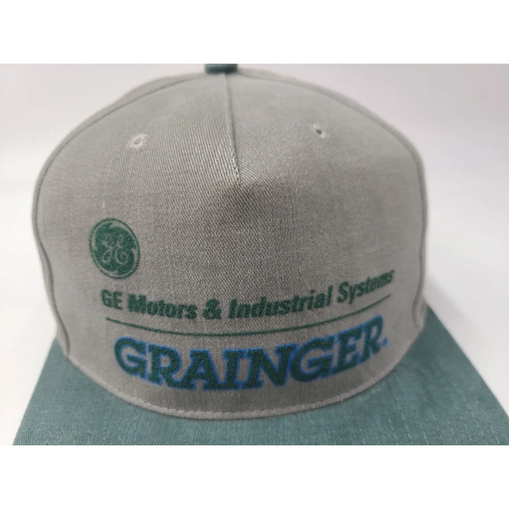 Vintage Grainger GE Motors & Industrial Systems‎ Snapback Hat Cap Men Women Gray